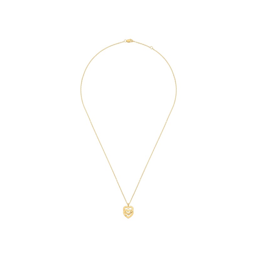 dinh van Double Coeurs R10 pendant with chain, yellow gold