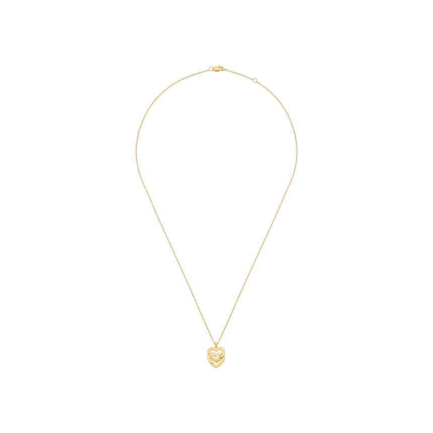 dinh van Double Coeurs R10 pendant with chain, yellow gold