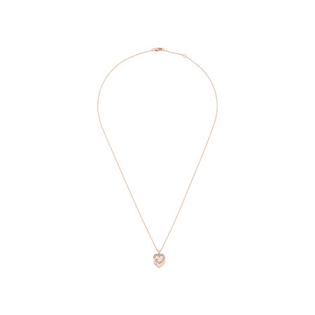 dinh van Double Coeurs R10 pendant with chain, rose gold, diamonds