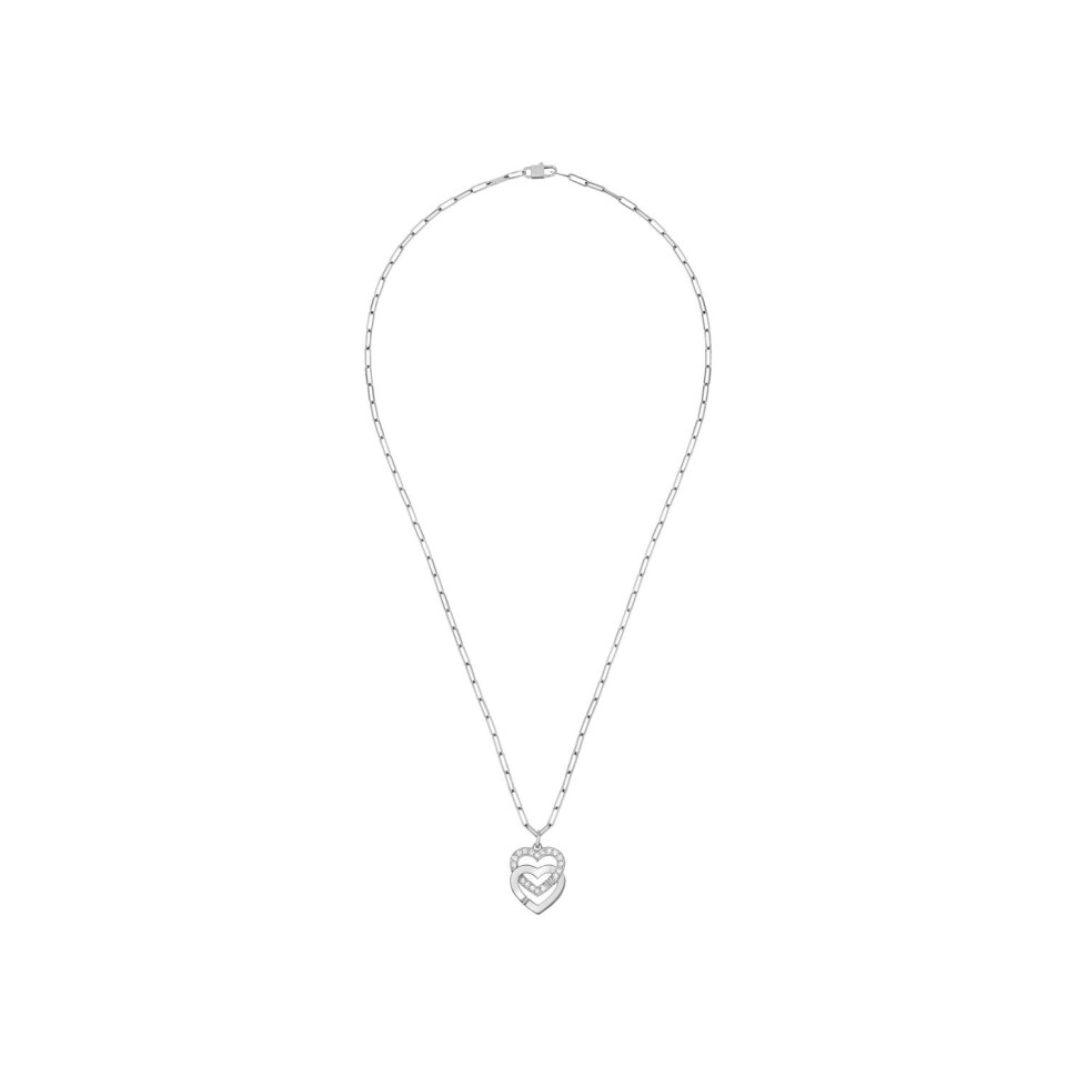 dinh van Double Coeurs R15 pendant, white gold and diamonds