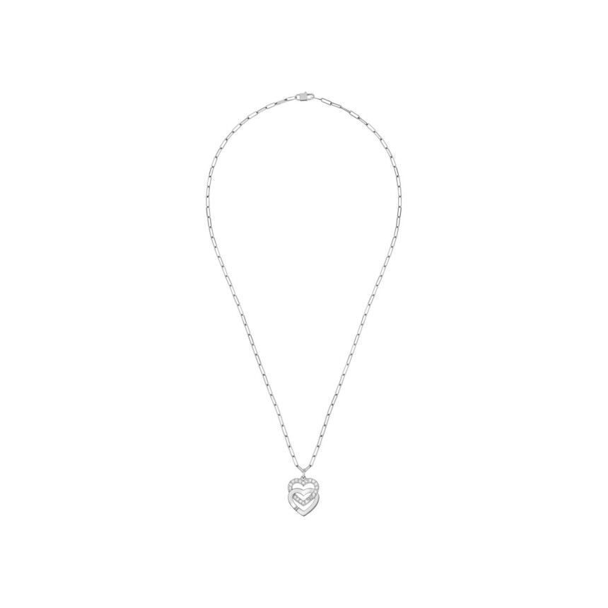dinh van Double Coeurs R15 pendant, white gold and diamonds