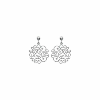 Boucles d'oreilles en argent rhodié