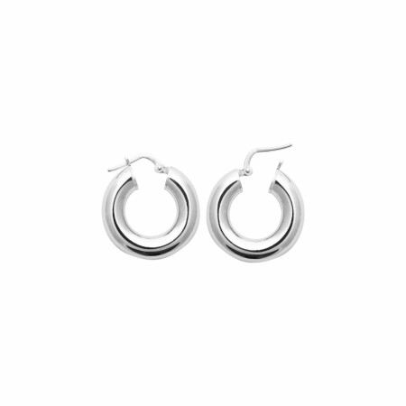 Boucles d'oreilles créoles en argent rhodié