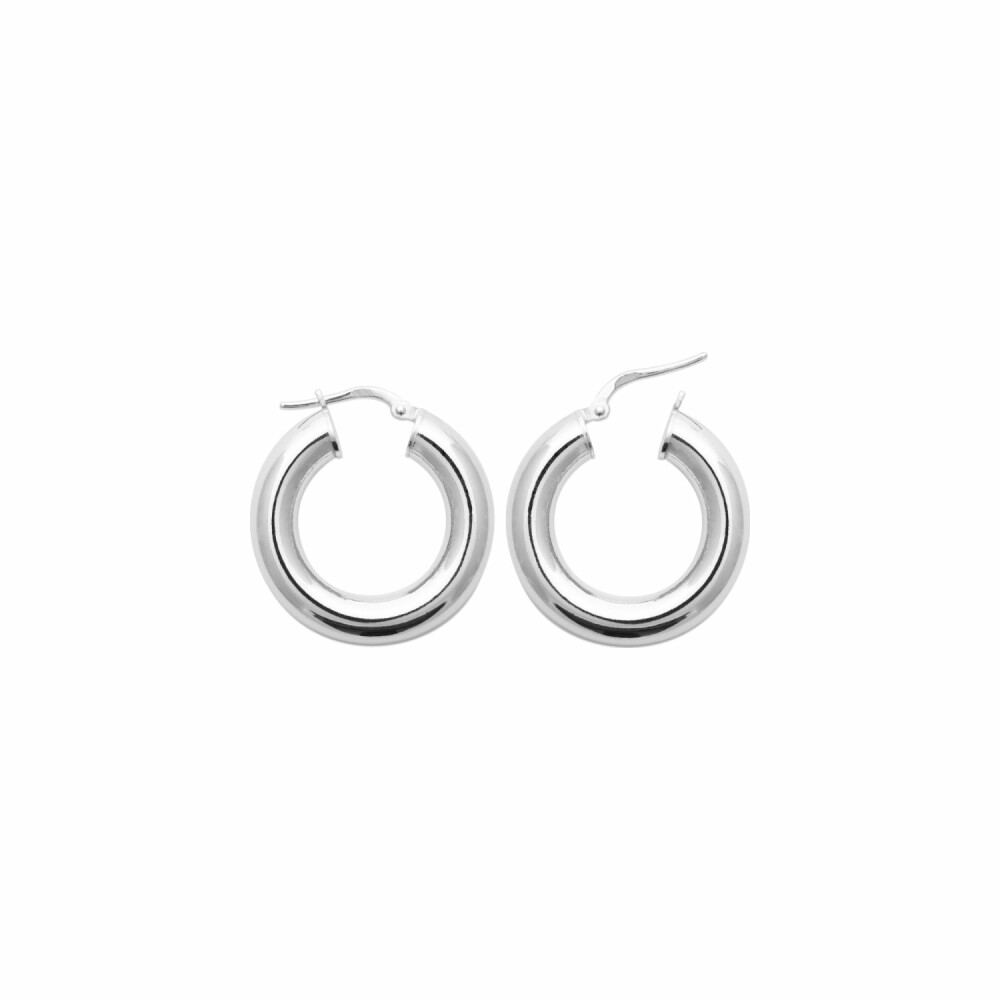 Boucles d'oreilles créoles en argent rhodié