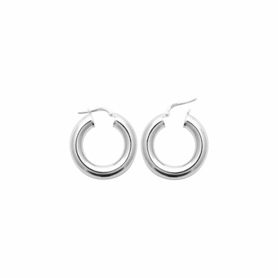 Boucles d'oreilles créoles en argent rhodié