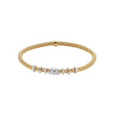 Bracelet FOPE PRIMA Flex'it en or jaune et diamants, taille S