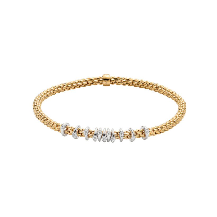 Bracelet Fope PRIMA en or blanc, or jaune et diamants