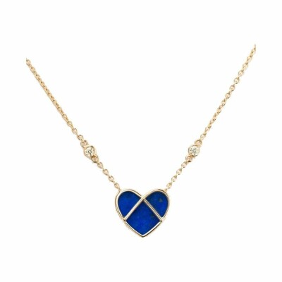 Collier Poiray L'Attrape-cœur en or jaune, lapis lazuli et diamants