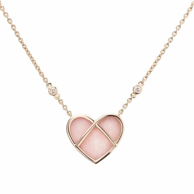 Collier Poiray L'Attrape-Coeur en or rose et opale rose