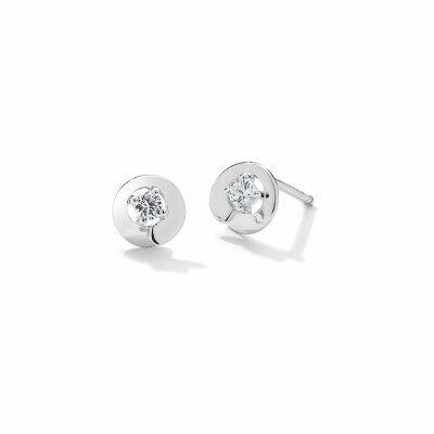 Boucles d'oreilles créole Garel Envol en or blanc et diamants de 0.20ct