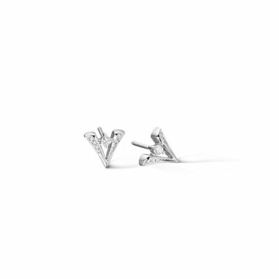 Boucles d'oreilles Garel Graphique en or blanc et diamants de 0.12ct