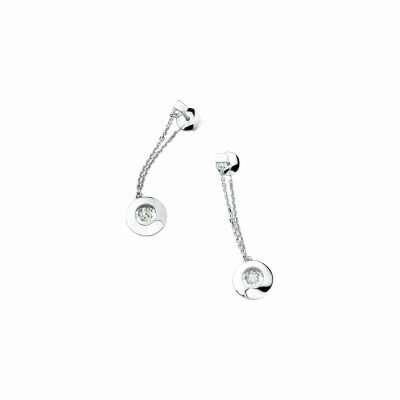 Boucles d'oreilles pendantes Garel Envol en or blanc et diamants de 0.1ct