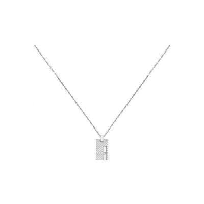 Collier mono-motif Phebus en acier et diamant