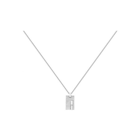 Collier mono-motif Phebus en acier et diamant