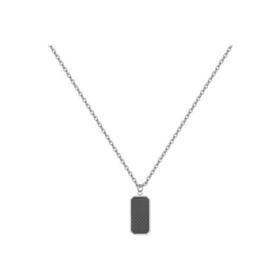 Collier mono-motif Phebus en acier et carbone