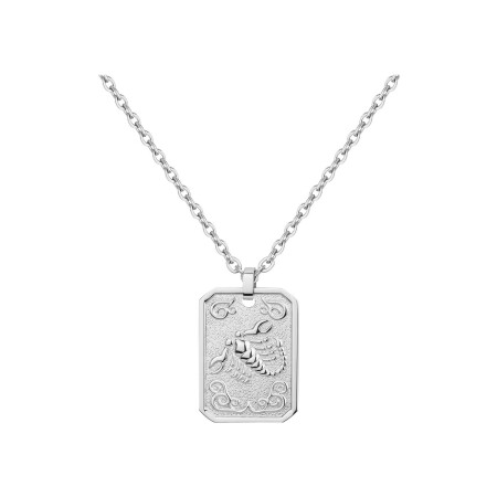 Collier Phebus médaille scorpion en acier