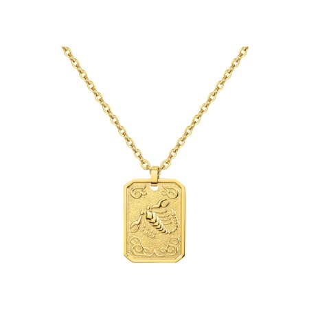 Collier Phebus médaille scorpion en métal doré