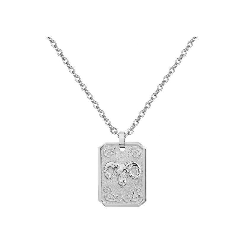 Collier Phebus médaille bélier en acier