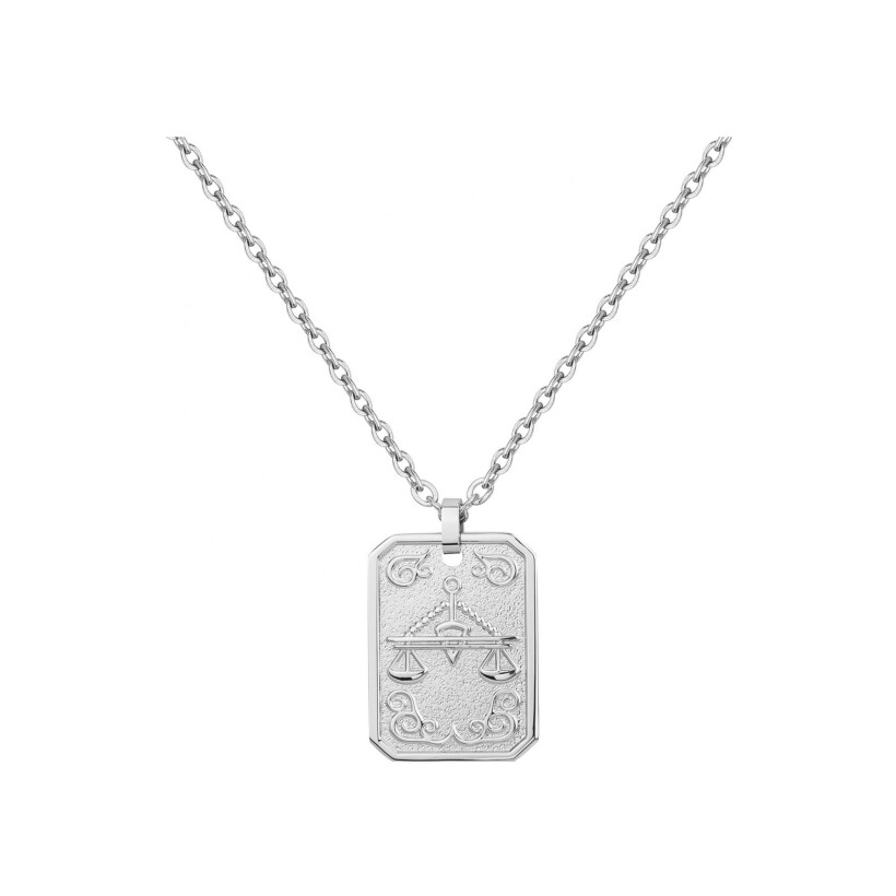 Collier Phebus médaille balance en acier