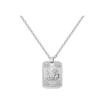 Collier Phebus médaille lion en acier