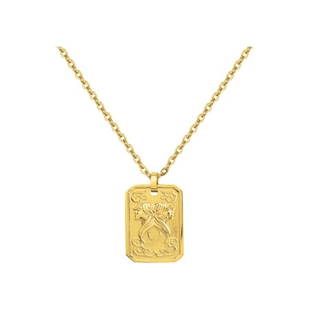 Collier Phebus médaille gémeaux en métal doré