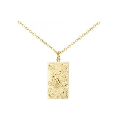 Collier en acier pvd doré - 50+10cm