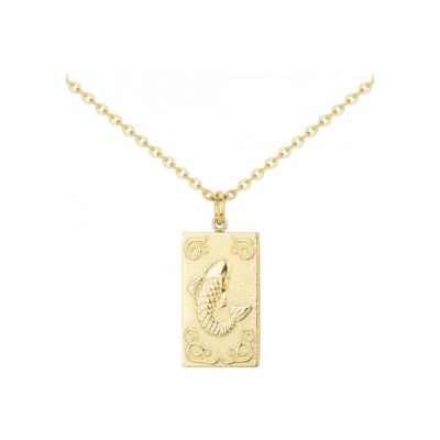 Collier en acier pvd doré - 50+10cm