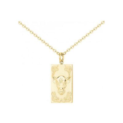 Collier en acier pvd doré - 50+10cm