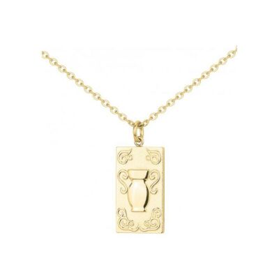 Collier en acier pvd doré - 50+10cm