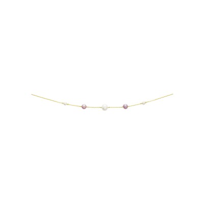 Collier en or jaune et perle de culture