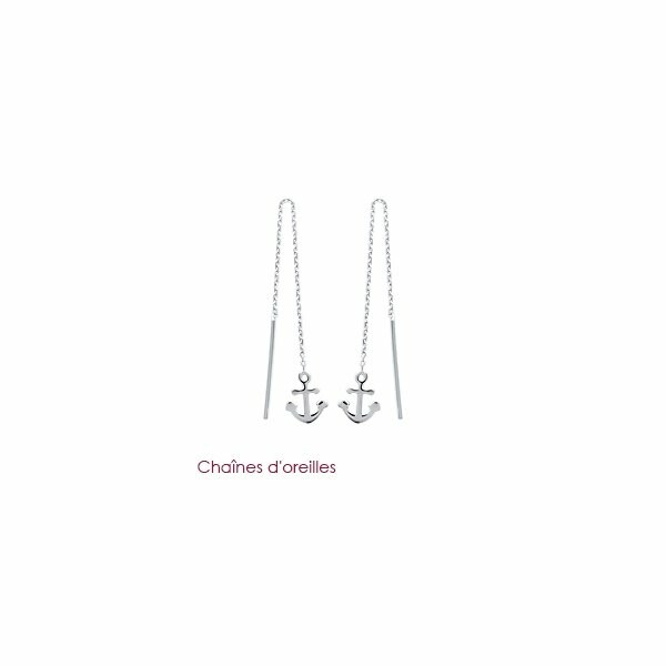 Boucles d'oreilles en argent rhodié