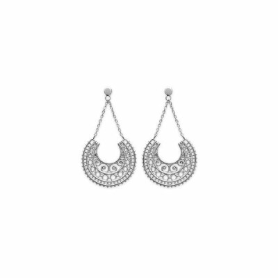 Boucles d'oreilles en argent rhodié