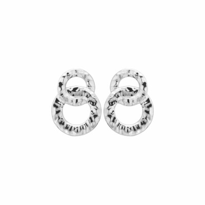 Boucles d'oreilles en argent rhodié