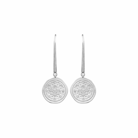 Boucles d'oreilles en argent rhodié