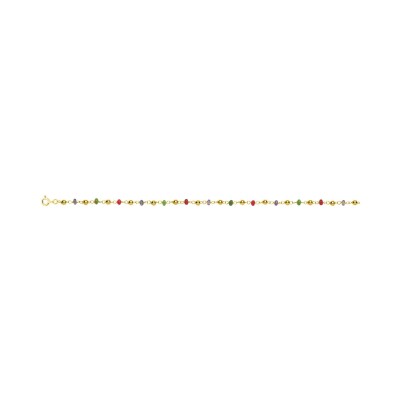Bracelet en or jaune, saphir, rubis et émeraude