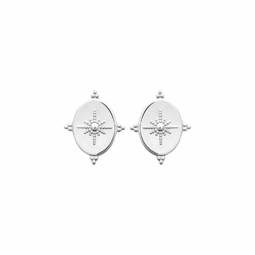 Boucles d'oreilles en argent rhodié