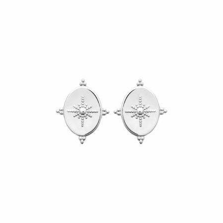 Boucles d'oreilles en argent rhodié