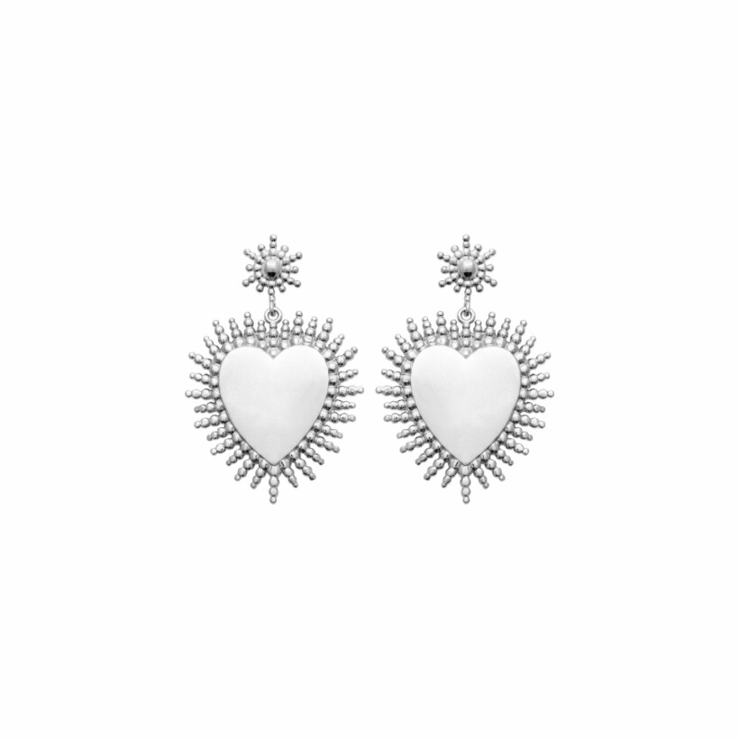 Boucles d'oreilles en argent rhodié