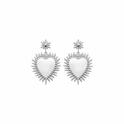 Boucles d'oreilles en argent rhodié