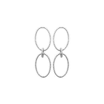 Boucles d'oreilles en argent rhodié