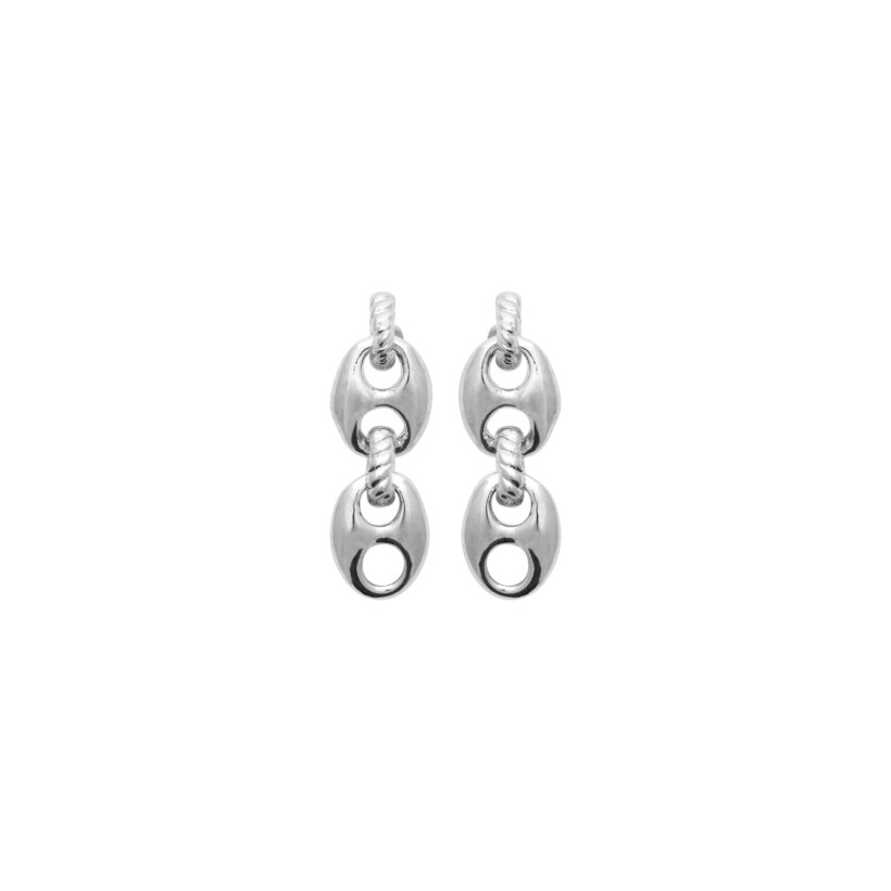 Boucles d'oreilles en argent rhodié