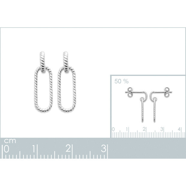 Boucles d'oreilles en argent rhodié