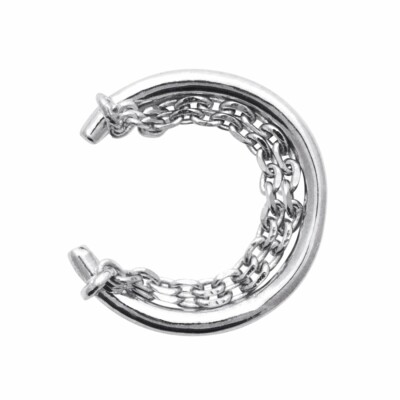 Mono boucle d'oreille en argent rhodié