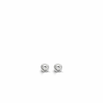 Boucles d'oreilles Ti Sento en argent et oxydes de zirconium