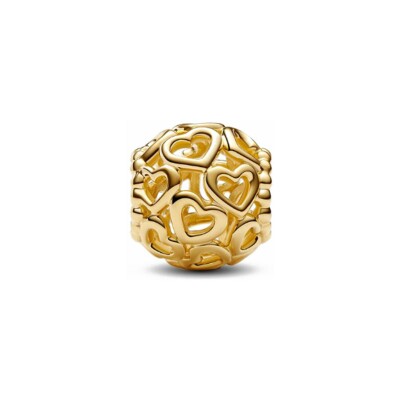 Charm Pandora Cœur Ajouré en métal doré