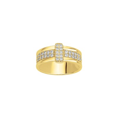 Bague en plaqué or et oxydes de zirconium, taille 58