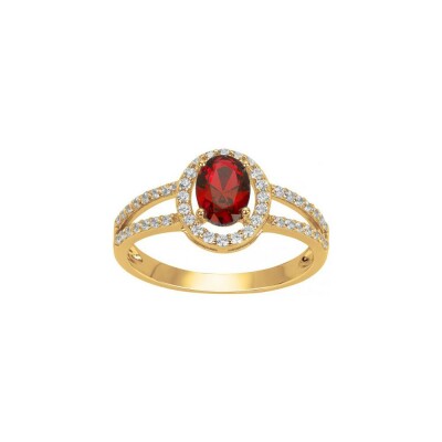 Bague en plaqué or et oxyde de zirconium, taille 56