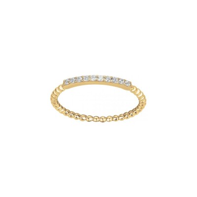 Bague en plaqué or et oxydes de zirconium, taille 52