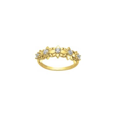 Bague en plaqué or et oxydes de zirconium
