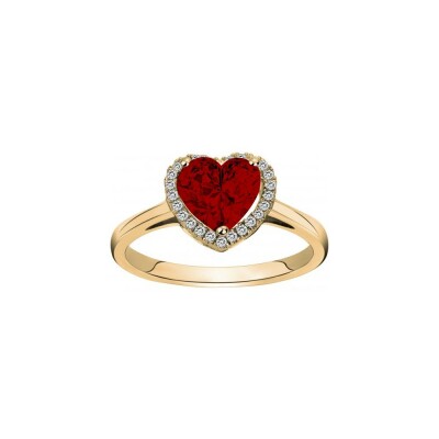 Bague en plaqué or et oxyde de zirconium, taille 56